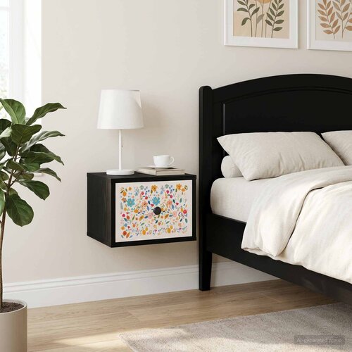  Wall-mounted noćni ormarić MAINZ Crni hrast 36 x 33 x 25 cm Cijene