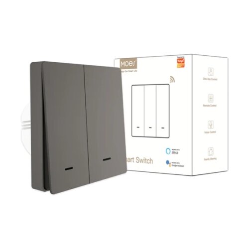 Moes® SMART ZIGBEE PAMETNI PREKIDAC EU SA 2 PREKIDACA SIVI ZS-B-EU2-GY-MS Cene