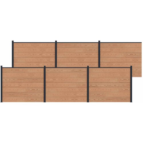 PANEL ograde 6 pcs WPC i aluminij Smeđa Slike