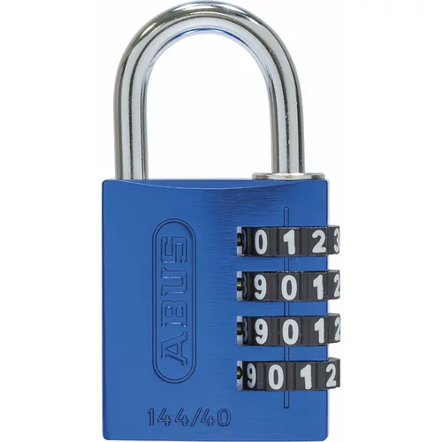 Abus Aluminijasta ključavnica na šifro, ključavnica obešanka 144/40, DE 6 kosov, modre barve