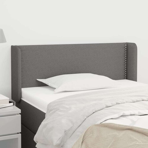 Vzglavje z u&amp;scaron;esi temno sivo 83x16x78/88 cm blago, (20684226) Slike