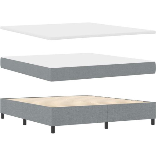 vidaXL box spring krevet s dušekom svjetlosivog super king tkanine Cijene