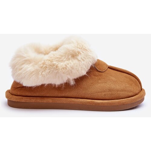 Kesi Women's slippers with fur Brown Lanoze Cene
