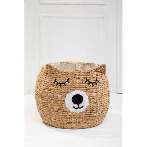Premier Housewares Dječja kutija za pohranu od vodenog zumbula u prirodnoj boji &amp;oslash; 49x40 cm Lidi Cat Face &amp;ndash; Slike