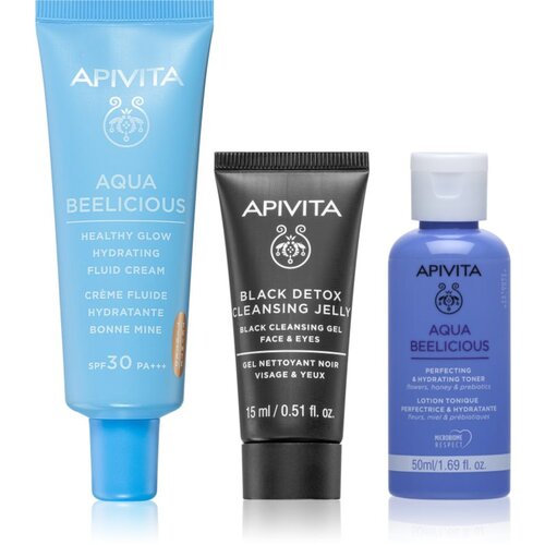 Apivita Aqua Beelicious Hydrating &amp;amp; Natural Coverage Routine Set set za nego obraza z vlažilnim učinkom Slike