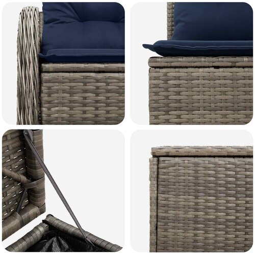  Set sofe 7 kom. Siva i tamnoplava 121 x 62 x 69 cm Slike