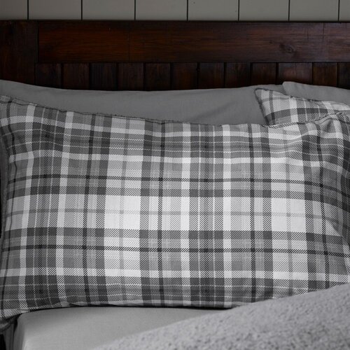 Catherine Lansfield Siva posteljina za krevet za jednu osobu od sherpa flisa 135x200 cm Cosy Sherpa Check &amp;ndash; Slike