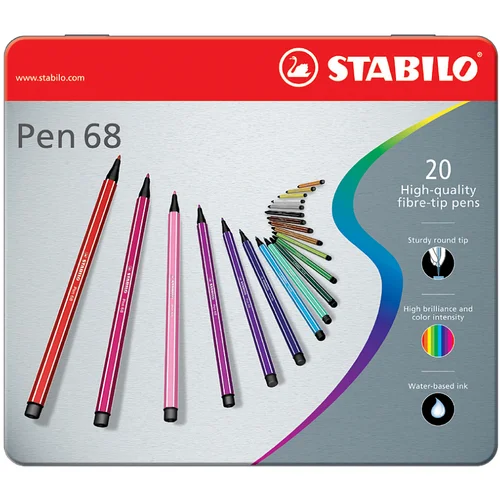 Stabilo fiber pen pen 68, kovinsko ohišje 10, (21656285)