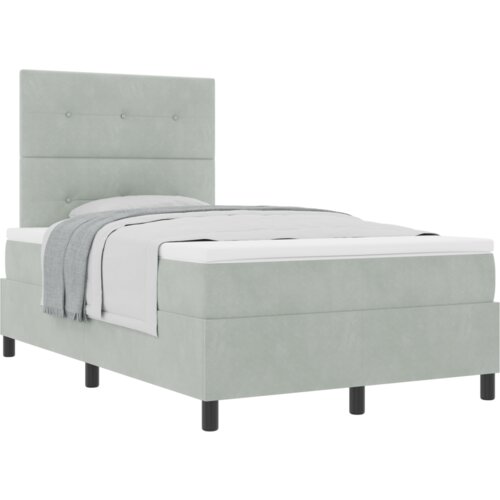 Box Spring Krevet s Madracem Svjetlosiva Mala Dvostruka Bar&amp;scaron;un Slike