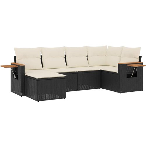 Maison Chic Seti vrtnega pohištva - Vrtna garnitura - Vrtni pohištvo set 6-delna z blazinami črna poli ratan, (21804789) Cene