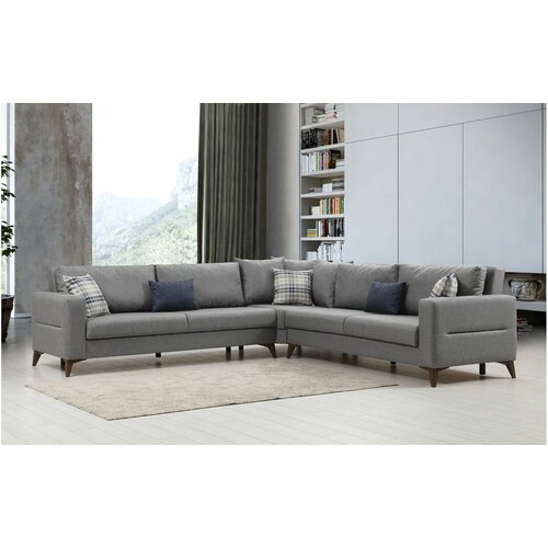 Atelier Del Sofa kristal 3+Corner+3 - dark grey dark grey corner sofa-bed Cene