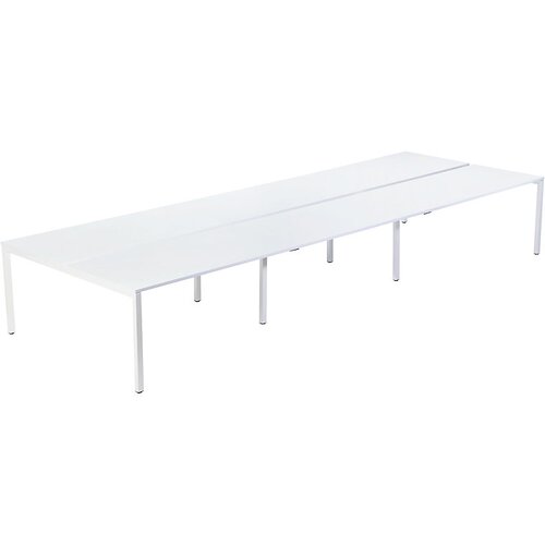 Paperflow Skupinska pisalna miza za 6 oseb, širina 1600 / 4800 mm, globina 600 / 1260 mm, bele barve Cene