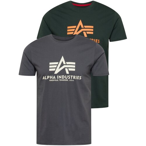 Alpha Industries Majica siva / jelka / svetlo oranžna / bela Slike