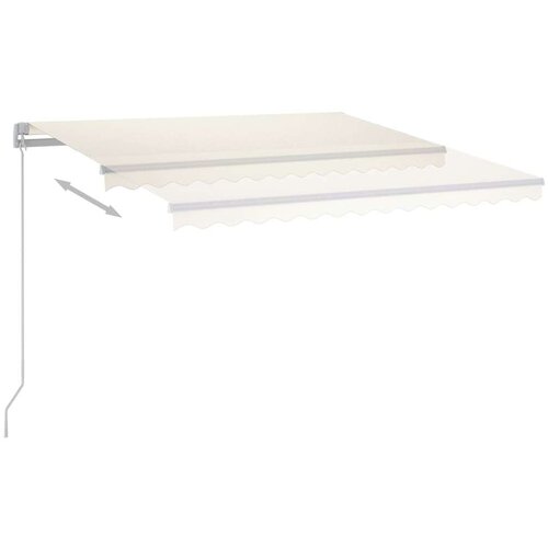  Tenda na ručno uvlačenje s LED svjetlima 400 x 300 cm krem Slike