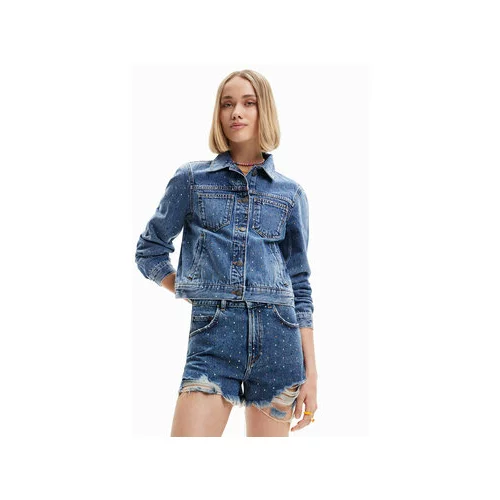 Desigual Jeans jakna Benita 23SWED37 Modra Regular Fit