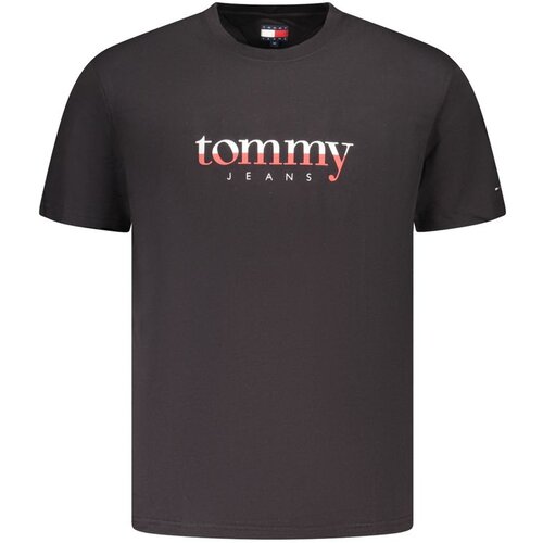 Tommy Jeans mu&amp;scaron;ka majica kratkih rukava s natpisom na prsima crna Slike