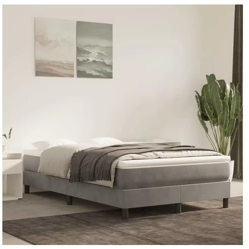  Box spring posteljni okvir svetlo siv 120x200 cm žamet
