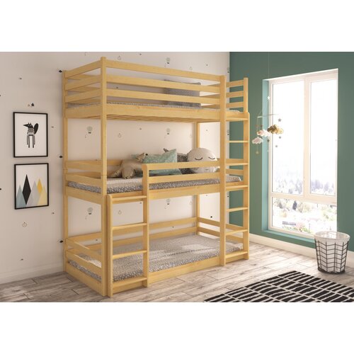 ADRK Troslojni djeji krevet TEDRO 97 cm - PRIRODNI BOR Slike