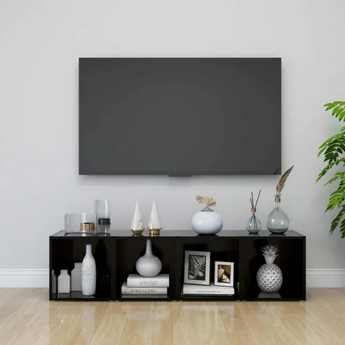 vidaXL TV omarice 4 kosi črne 37x35x37 cm iverna plošča