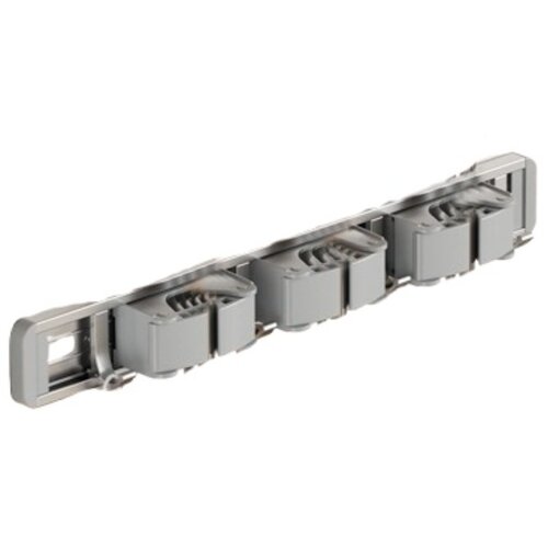 INF Wall-Mounted Broom Holder Silver 40cm 3 Clamps 4 Hooks, (5000158292) Cene