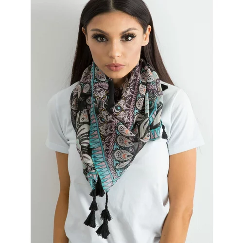 Fashion Hunters Black scarf with ethnic print