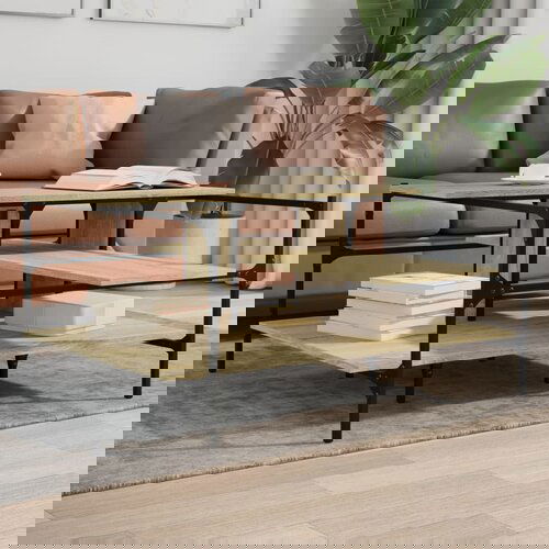 Furnova Klubska mizica sonoma hrast 100x100x48,5 cm inženirski les, (21915033) Slike
