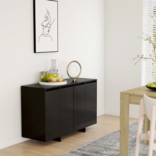  Komoda crna 120 x 41 x 75 cm konstruirano drvo Cijene