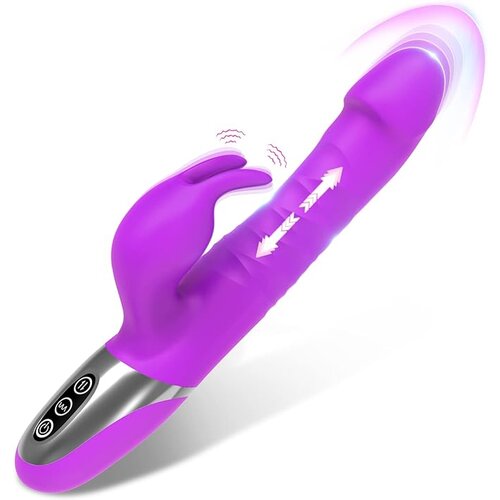 Paloqueth Thrusting & Rotating Rabbit Vibrator with 7 Thrust & 7 Vibration Modes Purple Cijene