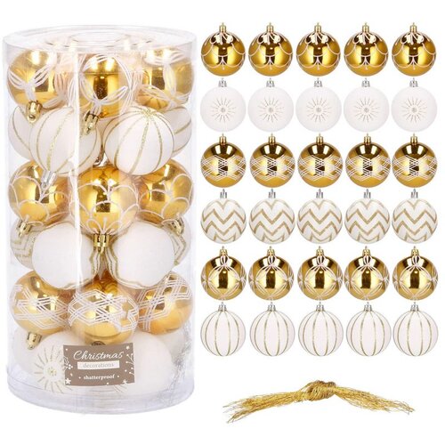  SET 30 KROGLIC ZA JELKO 7CM ZLATO OKRA&Scaron;ENE, (21637754) Cene