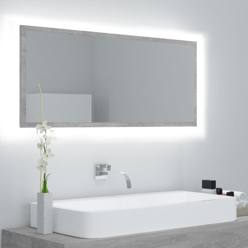  LED kupaonsko ogledalo siva boja betona 100x8,5x37 cm akrilno Slike