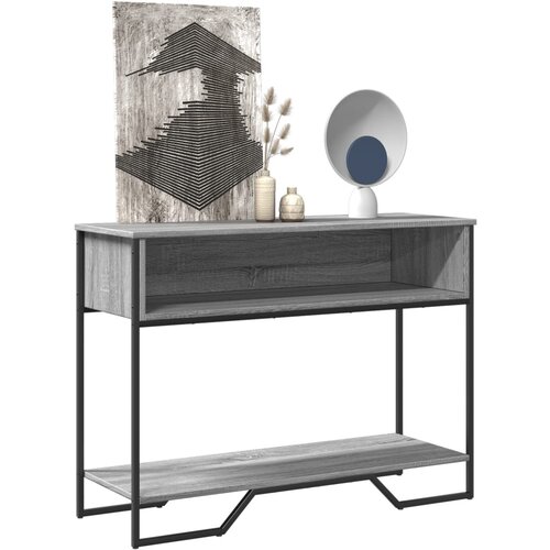 Maison Chic konzolna miza - miza ob steni siva sonoma 100x35x74,5 cm inženirski les, (21785742) Slike