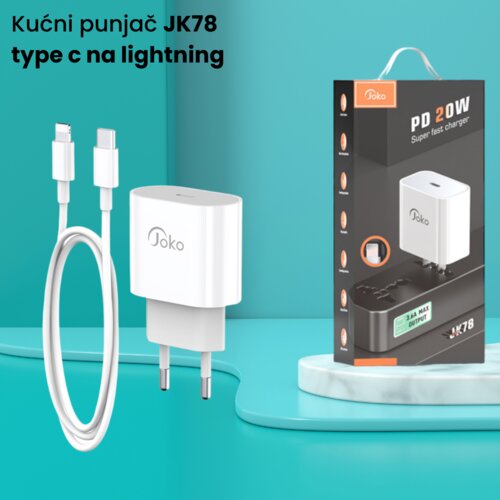 Konfulon kućni punjač  joko JK78+PX-11 PD20W super fast charge type-c na lightning beli Cene