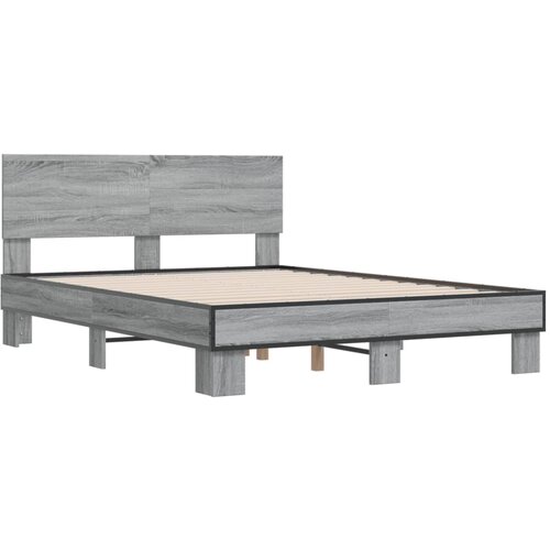 VidaXL Okvir za krevet boja hrasta 140x190cm konstruirano drvo i metal Slike