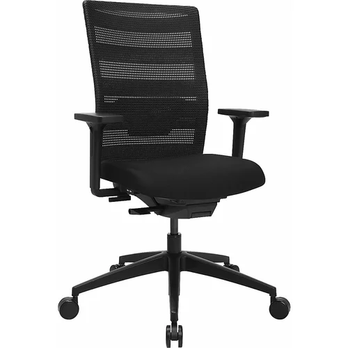 Top Star Vrtljiv pisarniški stol AirWork, z nasloni za roke, sinhroni mehanizem, črne, črne barve