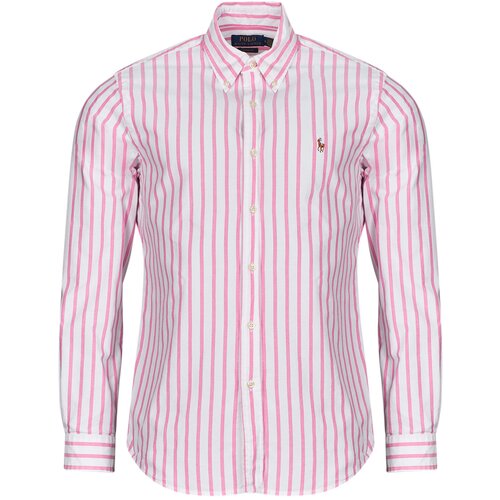 Polo Ralph Lauren CHEMISE COUPE DROITE EN OXFORD RAYEE Ružičasta Slike