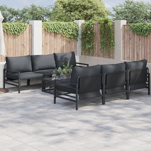 vidaXL Vrtna sedežna garnitura 7 pcs antracit siva 70 x 70.5 x 31.5 cm Cene