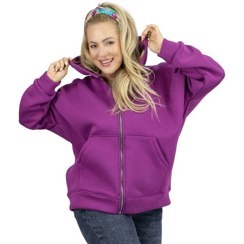 Pri Warm women's sweatshirt one-color basic with hood BROOKLYN Cene