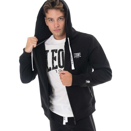 Leone 1947 Flis Man Hoody Full Zip Soft Basic Črna Cene