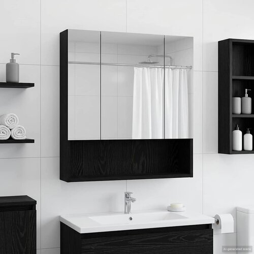  Kupaonski ormar s ogledalom Crni hrast 60 x 14.5 x 70 cm Cijene