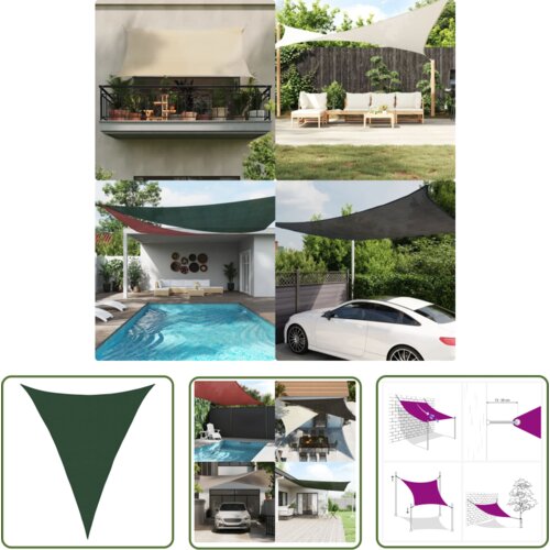  The Living Store Senčno jadro 160 g/m² temno zeleno 4x5x5 m HDPE - Senčno Jadro, (21743080) Cene