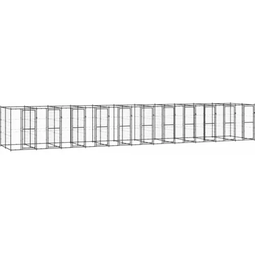 vidaXL vanjski kavez za pse čelični 26,62 m²