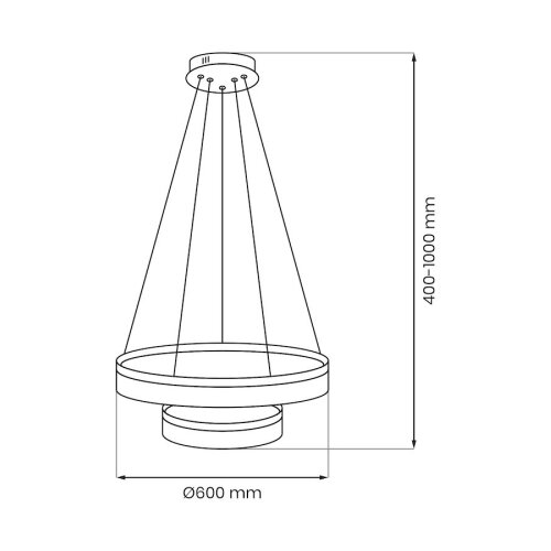  LED luster na sajli GALA LED/54W/230V prečnika 60 cm srebran Slike