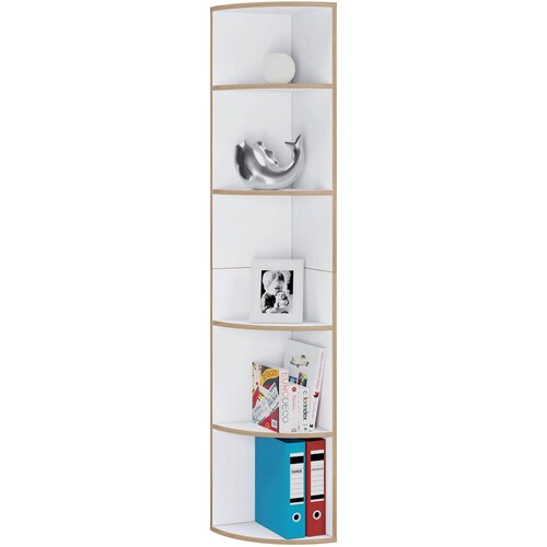 Livetastic KOTNI REGAL 33/183/33 cm bela, medeni hrast Slike