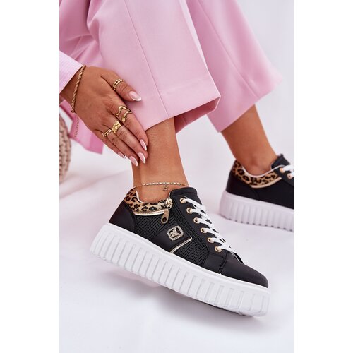 Boto Womens Sports Shoes On Platform Made Of Eco Leather Panther Black Velionna Cijene