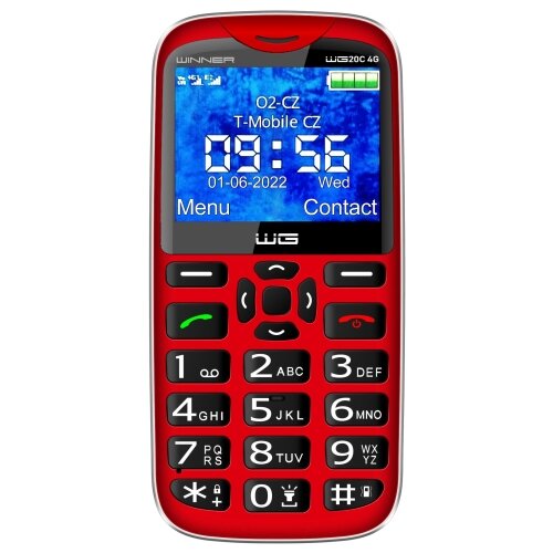  winner group - mobilni telefon za seniore, 1600 mah, crveni Slike