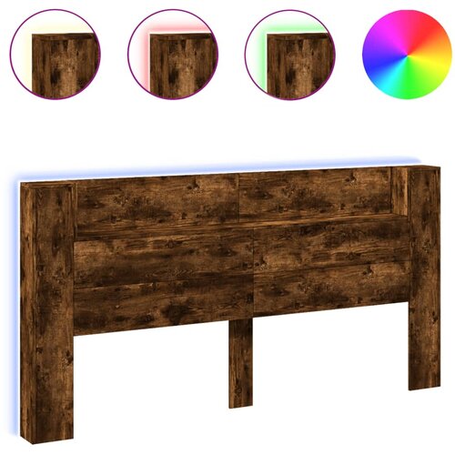 Maison Chic posteljno vzglavje - vzglavna omarica - nočna omarica led dim. hrast 200x16,5x103,5 cm, (21705441) Slike