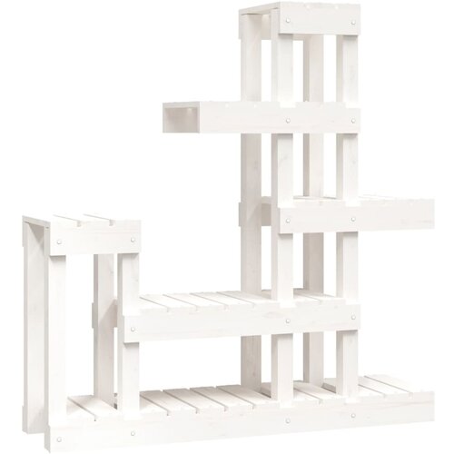  Stalak za biljke bijeli 92 x 25 x 97 cm od masivne borovine Slike