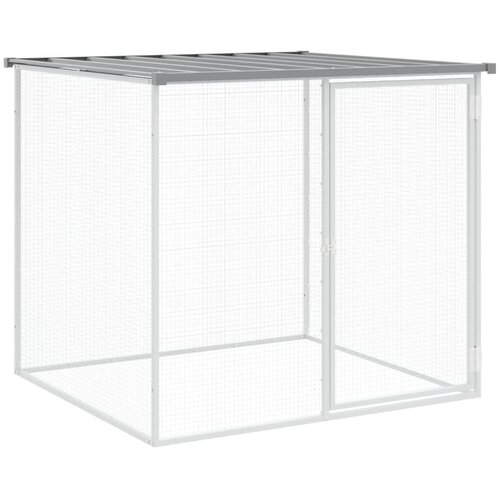  Kavez za koko&amp;scaron;i s krovom svijetlo sivi 203x98x90 cm pocinčani čelik Slike