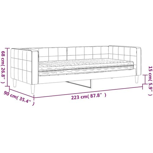 VidaXL dnevni krevet s madracem tamnosivi 80 x 200 cm bar&amp;scaron;unasti Slike