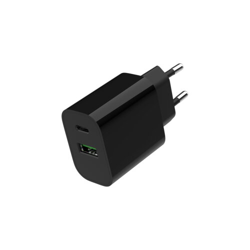  USB punjač 1xType-C + 1xUSB-A fast charger, 20W, black GEMBIRD, TA-UC-PDQC20-01-BK Cene